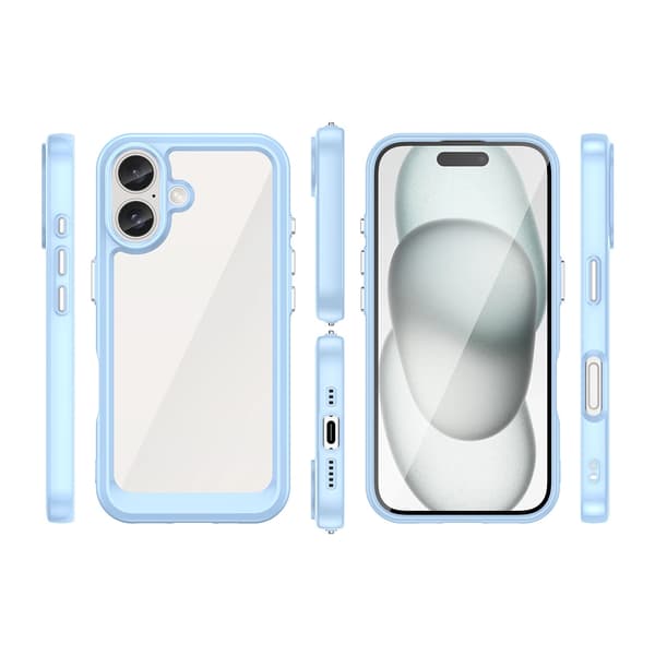 Outer Space-cover med gelramme til iPhone 16 - Blå