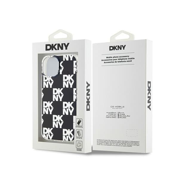 DKNY IML Checkered Mono Pattern - Etui til iPhone 15 / 14 / 13 (Sort)