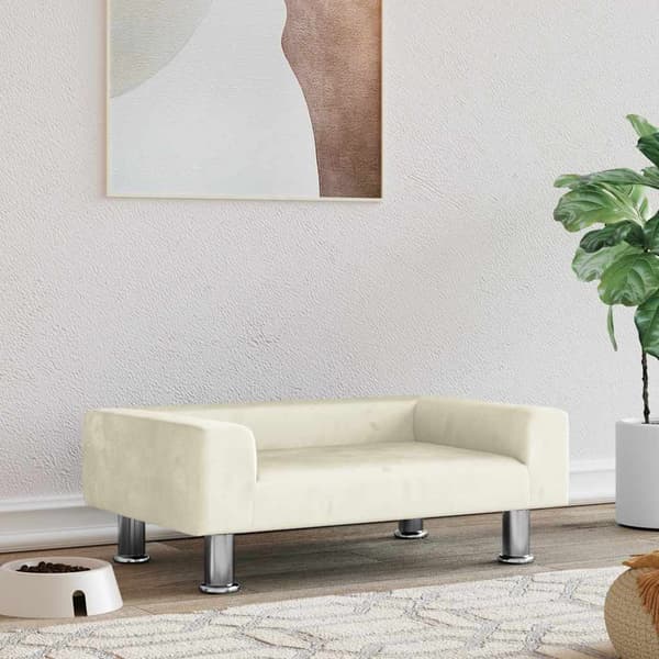vidaXL Koiranpeti, Kermanvärinen, 70x45x26,5 cm, Sametti
