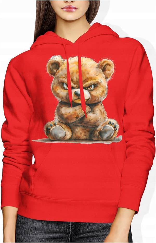 SJOV DAME SWEATSHIRT MED BAMSEPRINT, BOMULDS BAMSEGAVE M