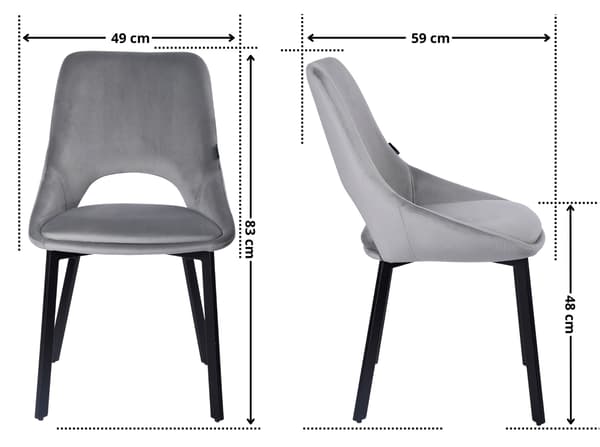 LUMO verhoiltu nojatuoli, velour, harmaa