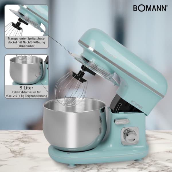 Bomann KM 6030 matberedare, 1100 W, 5 l, hastighetskontroll