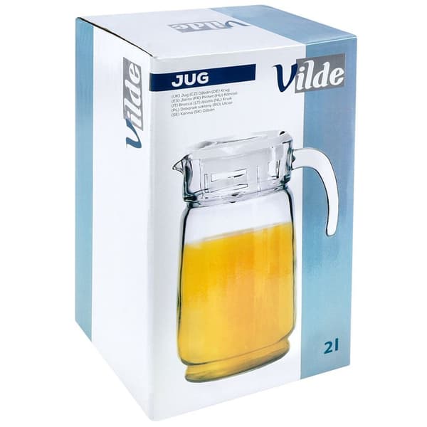 lasinen kannu kannella 2 l