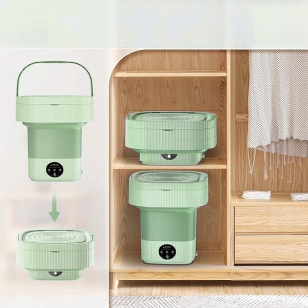 ADM Bärbar Hopfällbar Mini Resetvättmaskin Grön