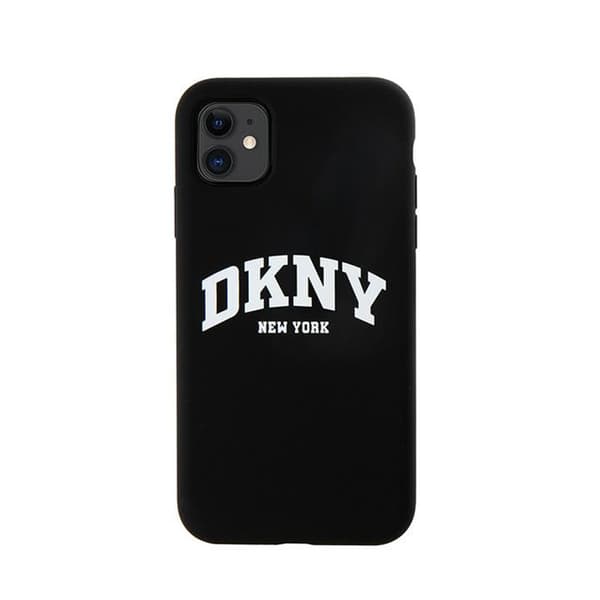 DKNY Flydende Silikone Hvid Trykt Logo MagSafe - iPhone 11 Etui (Sort)