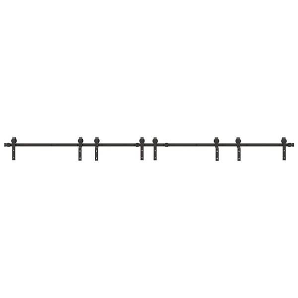 vidaXL Skjutdörrsinstallationssystem, 366 cm, Stål, Svart
