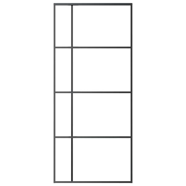 vidaXL skydedøre, ESG-glas og aluminium, 90x205 cm, sort
