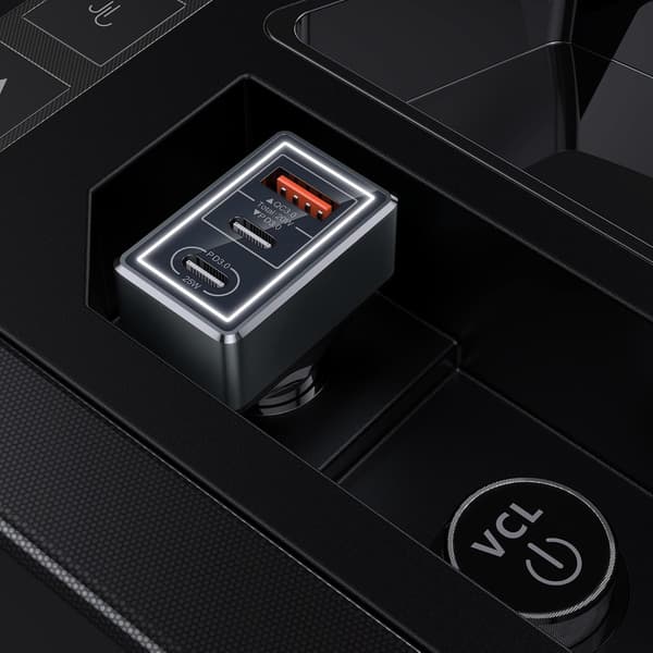 3-PORT USB BILOPLADER LED TIL CIGARETLYS 65W