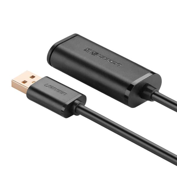 UGREEN US121 USB 2.0 forlængerkabel, aktiv, 10m (sort)