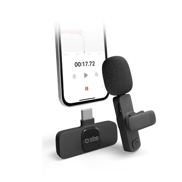 SBS Langaton Mikrofoni USB-C-vastaanottimella ja Klipsillä