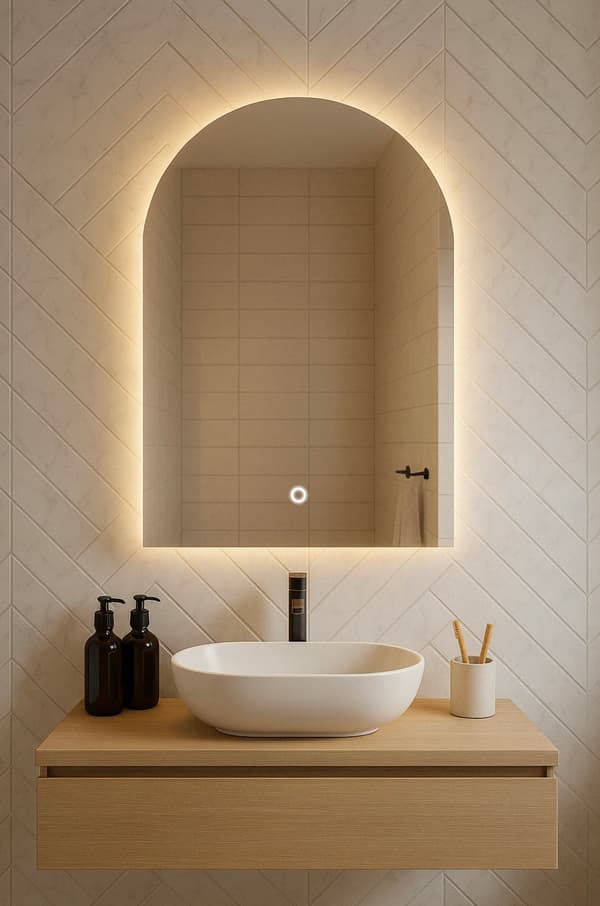 LED-spegel 60x110 med touch switch vattentät IP65 NOA