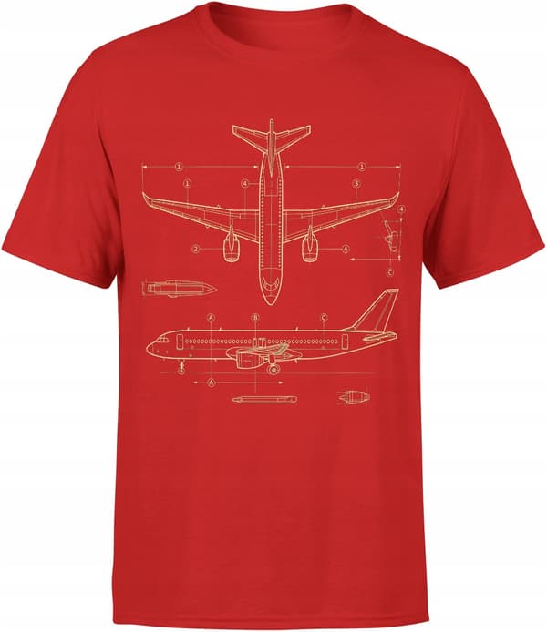 T-SHIRT FLYGPLANSPILOT FLYGTEKNISKT SCHEMA HERR MED TRYCK S