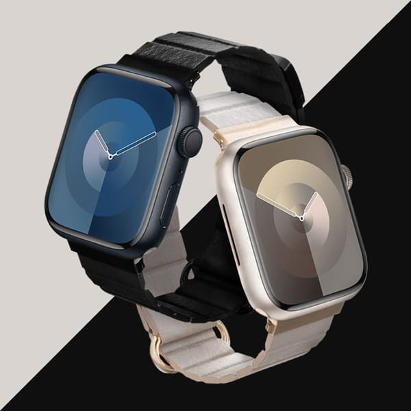 Crong Eclipse - Magnetisk Læderrem til Apple Watch 38/40/41/42 mm (Beige)
