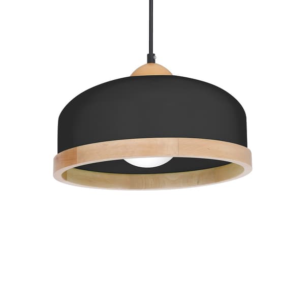 HÆNGELAMPE STUDIO 1 E27 SORT TRÆ MILAGRO MLP8851