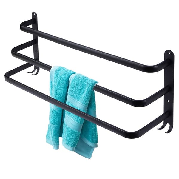 Håndklædebøjle i aluminium sort 60 cm