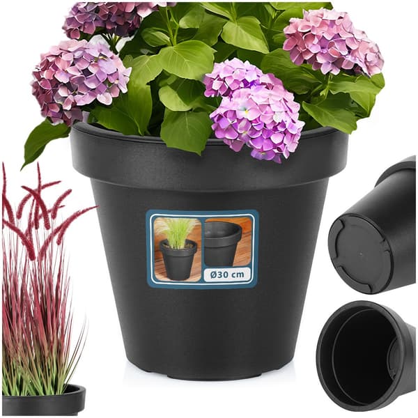 havepotte plast sort rund 29 cm