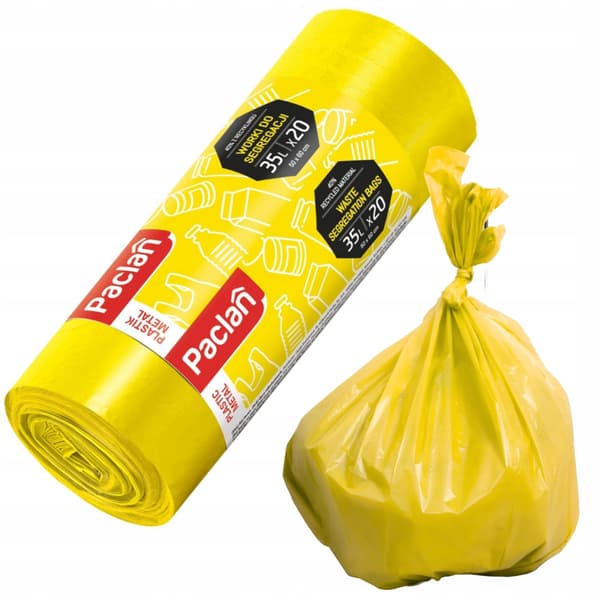 Paclan roskakassi 35l 20 kpl keltainen NEW