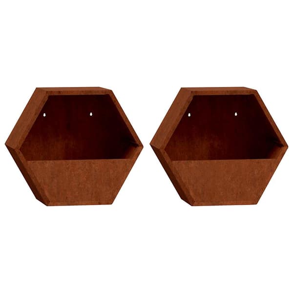vidaXL Väggplanter, 2 st, Rostfri, Cortenstål, 46x10x40 cm