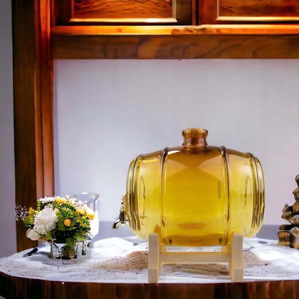 GLASFAT 5L HONNINGFAT med hane til MOONSHINE VIN BRYLLUP