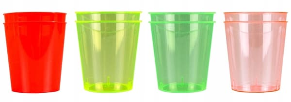Färgglada återanvändbara plastvodkaglas grill 30ml 8 st