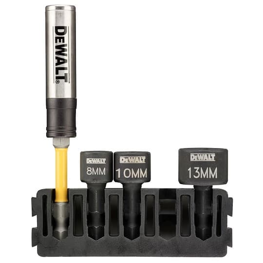 DEWALT 3-delad krafthylsnyckelsats + 1/4" chuck