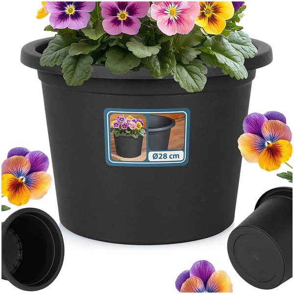 plastik havepotte sort rund 27,5 cm