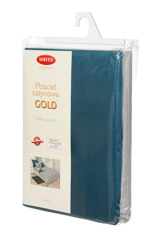 Satin Bäddset 160x200 DUBBELT SIDA Grå och Blå