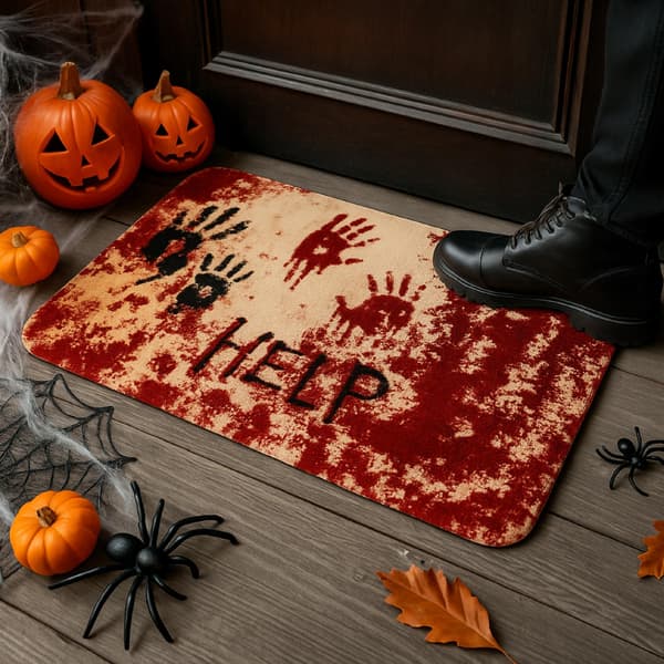 Dekorativ Halloween Dørmåtte Horror HELP 40x60cm