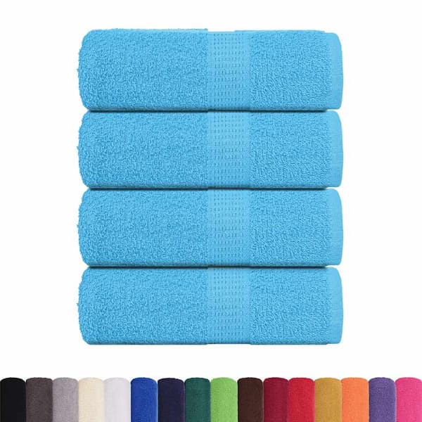 vidaXL Handdukar, 4 st, Turkos, 30x30 cm, 100 % bomull