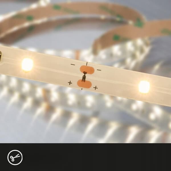 LED-remsa 5m 16W Varmvit Självhäftande med strömbrytare Vardagsrum Sovrum