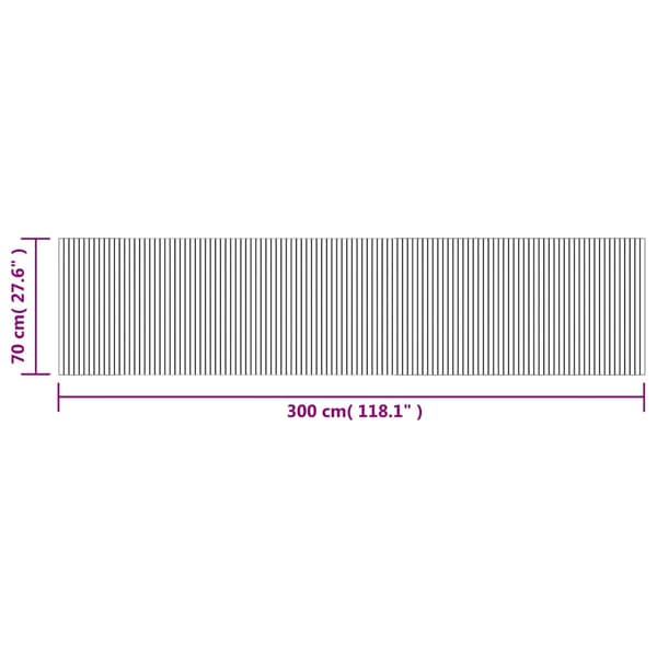 vidaXL Suorakulmainen matto, ruskea, 70x300 cm, bambu