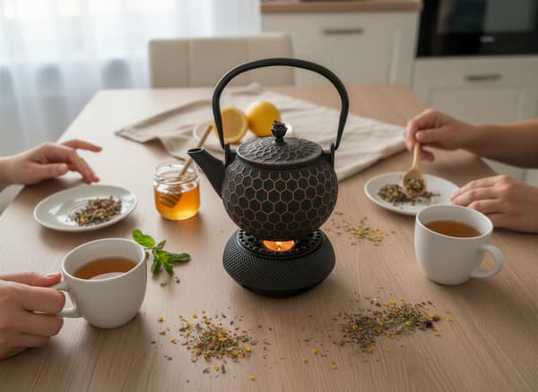Støbejernskedel 1,2 l te- og urteinfuser støbejernsvarmer