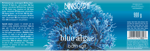Sinileväkylpysuola 900 g BINGOSPA