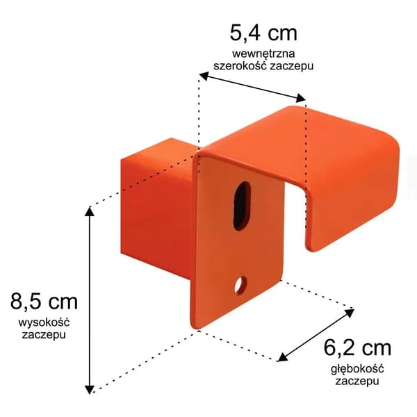 Mega-M G-110 cm tværbjælke 5 cm under plade orange