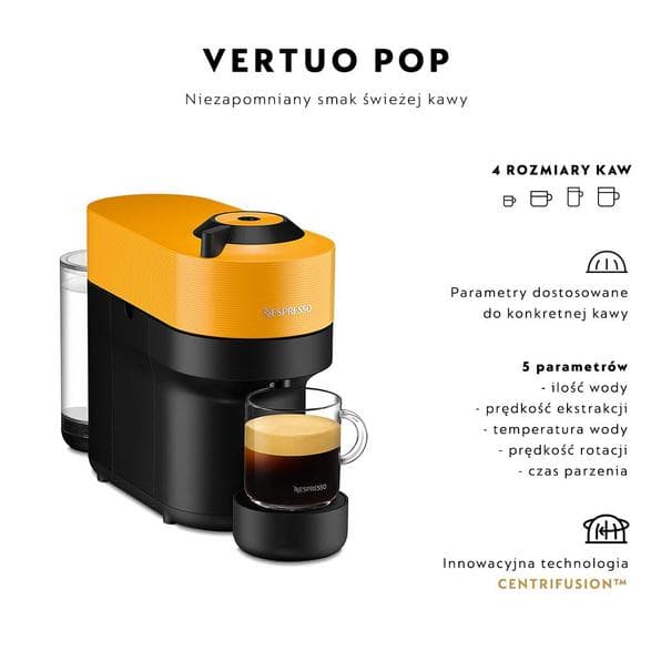 De'Longhi Nespresso Vertuo Pop kapsulekaffemaskine gul