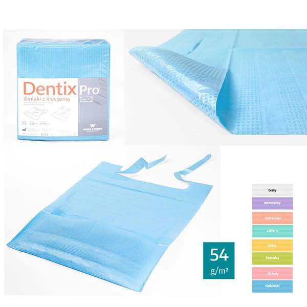Hammashoitolappu taskulla 39cm x 48cm sininen folioverhoiltu 54g DentixPro 50kpl