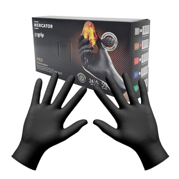 Mercator Gogrip sorte XL nitrilhandsker 50 stk.