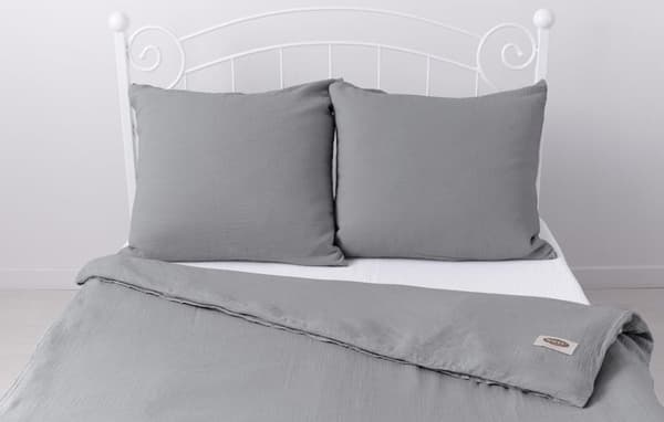 Bomullssängkläderset MUSLIN 160x200 Grå