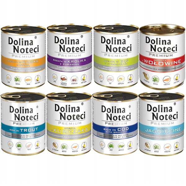 Dolina Noteci MIX vådfoder til hunde 8x800g, forskellige smagsvarianter