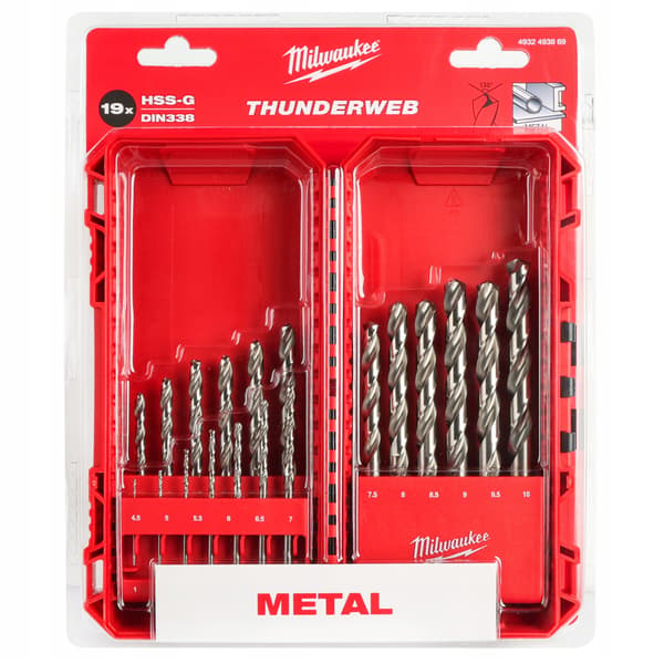 Milwaukee HSS-G Thunderweb metallborrsats - 19 delar.