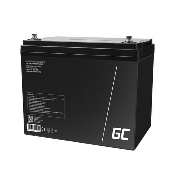 Green Cell AGM25 12V 75Ah Gelbatteri Sort