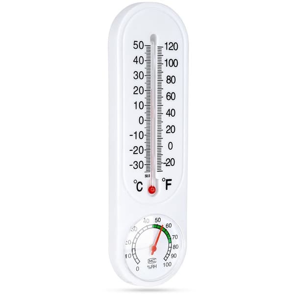 Termometer med hygrometer hvid 22 cm