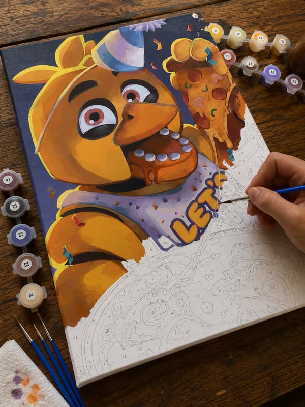 Målning med siffror med ram Chica FNAF 40x50 cm