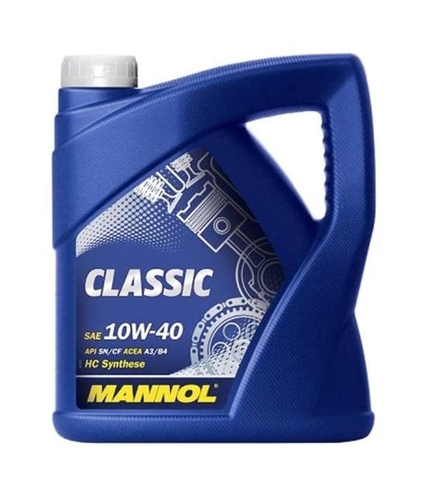 Mannol bilmotorolja 10W40 Classic SN/CH-4 delsyntetisk 5 liter
