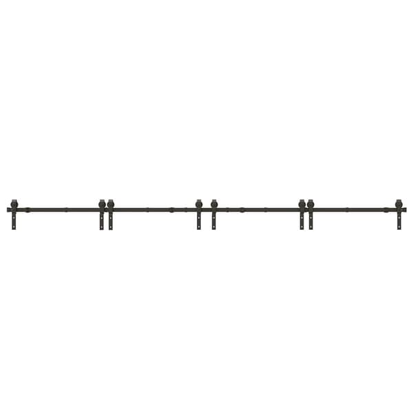 vidaXL Skjutdörrsinstallationssystem, 366 cm, Stål, Svart