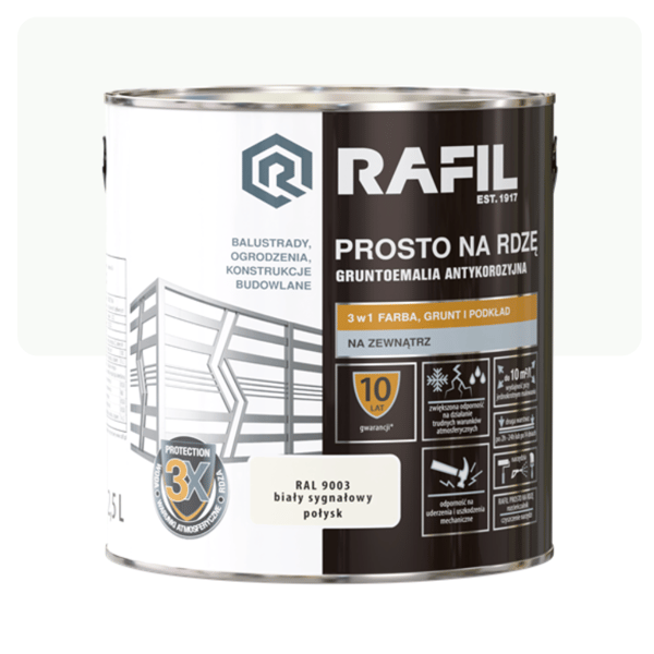 RAFIL ROSTFÄRG RAK VIT GLANS RAL9003 2,5L