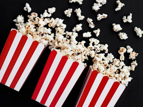 Popcornæsker, blandet, 7x7x12,5 cm, 6 stk.