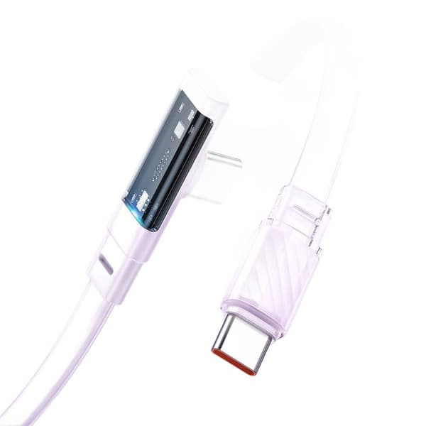 MCDODO USB-C-KAAPELI KULMAINEN PIKALATAUS USB TYPE C 3A 65W VIOLETTI 1M