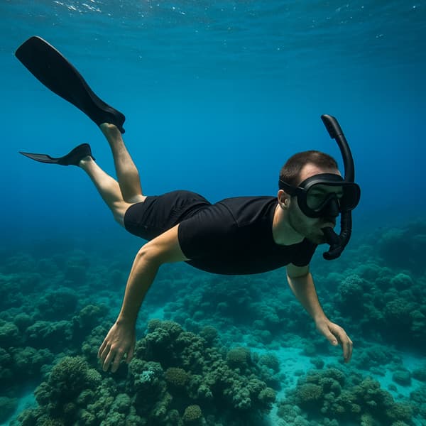Snorkelset med mask snorkel och simfinner för simning storlek 38-42