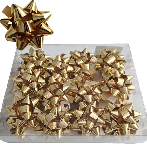 Självhäftande rosetter 5 cm guld 24 st. 1 förpackning.